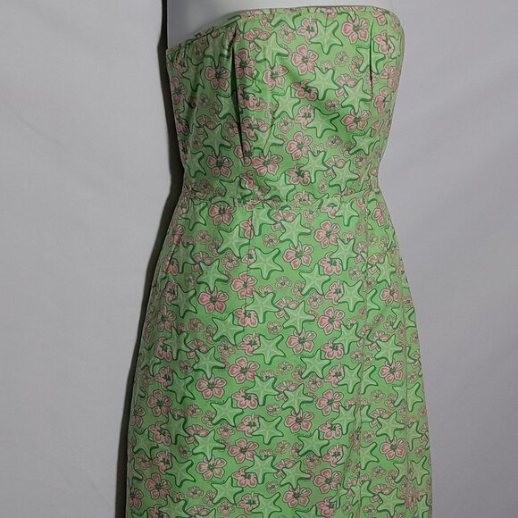Lilly Pulitzer Strapless Dress 0 Starfish Flowers - Picture 3 of 4